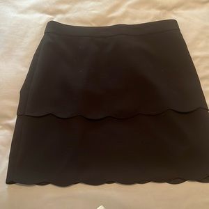 Club Monaco scalloped black skirt